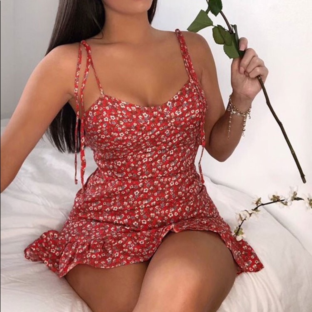 Red Floral Dress